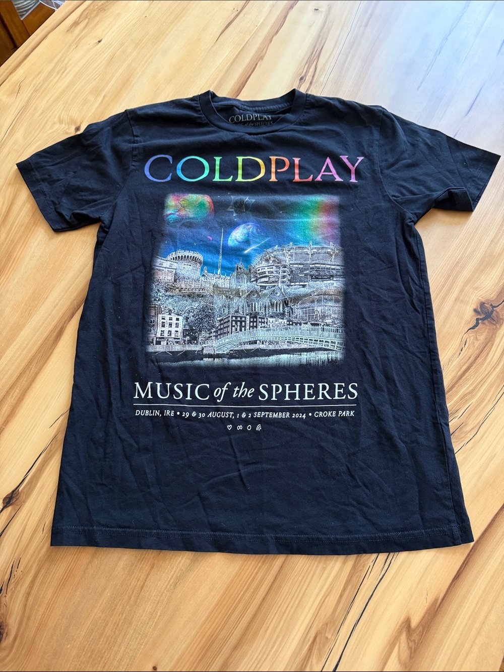 Coldplay "Music of the Spheres" Black Tour T‑Shirt - Dublin show